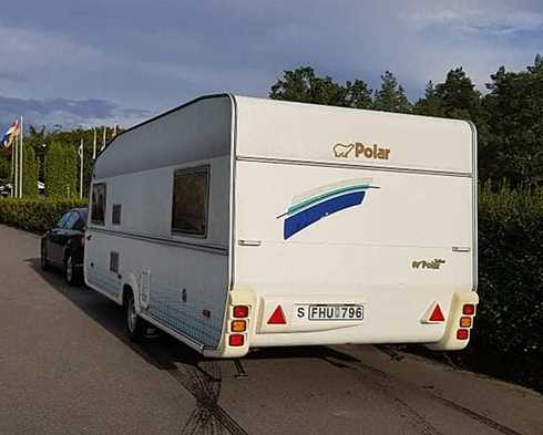 Brandskadad på höger sida Polar 560 GS stulen i Linköping
